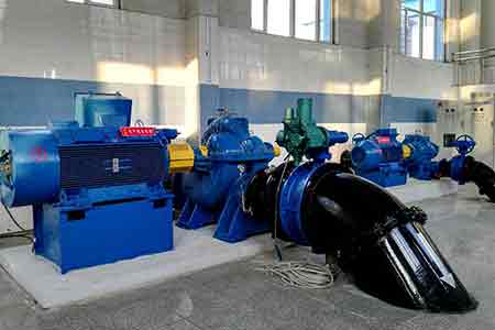 KPS系列单级双吸离心泵在沈阳砂山泵站水泵节能改造使用现场